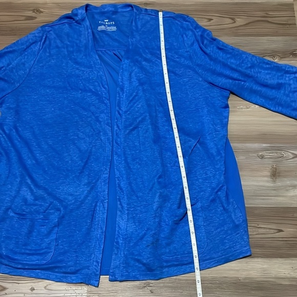 Talbots open cardigan lightweight Linen sweater Women’s XL Blue Beach Coastal - Picture 8 of 11